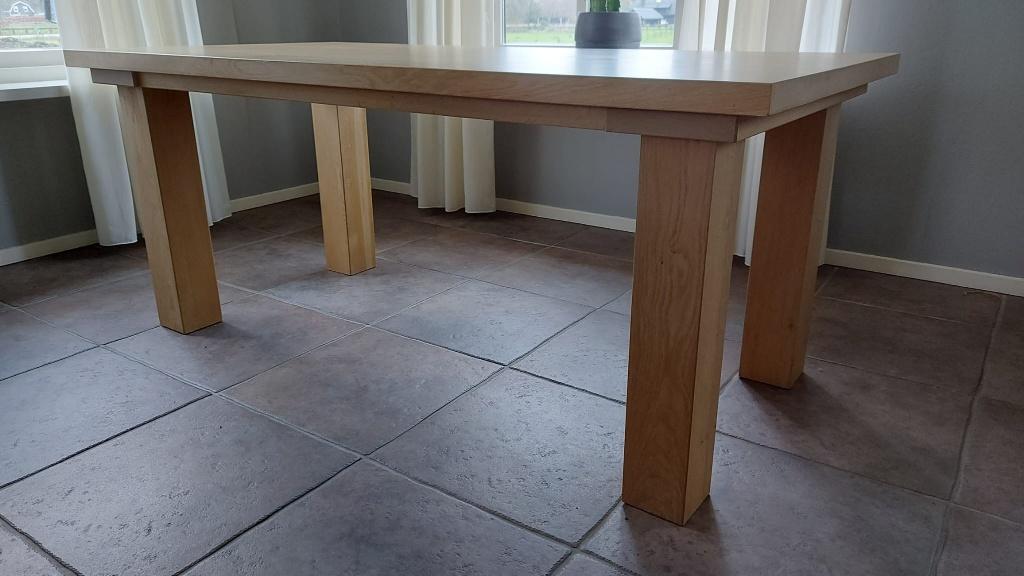 massief eiken eetkamer tafel, Ophalen, 4 tot 6 stoelen