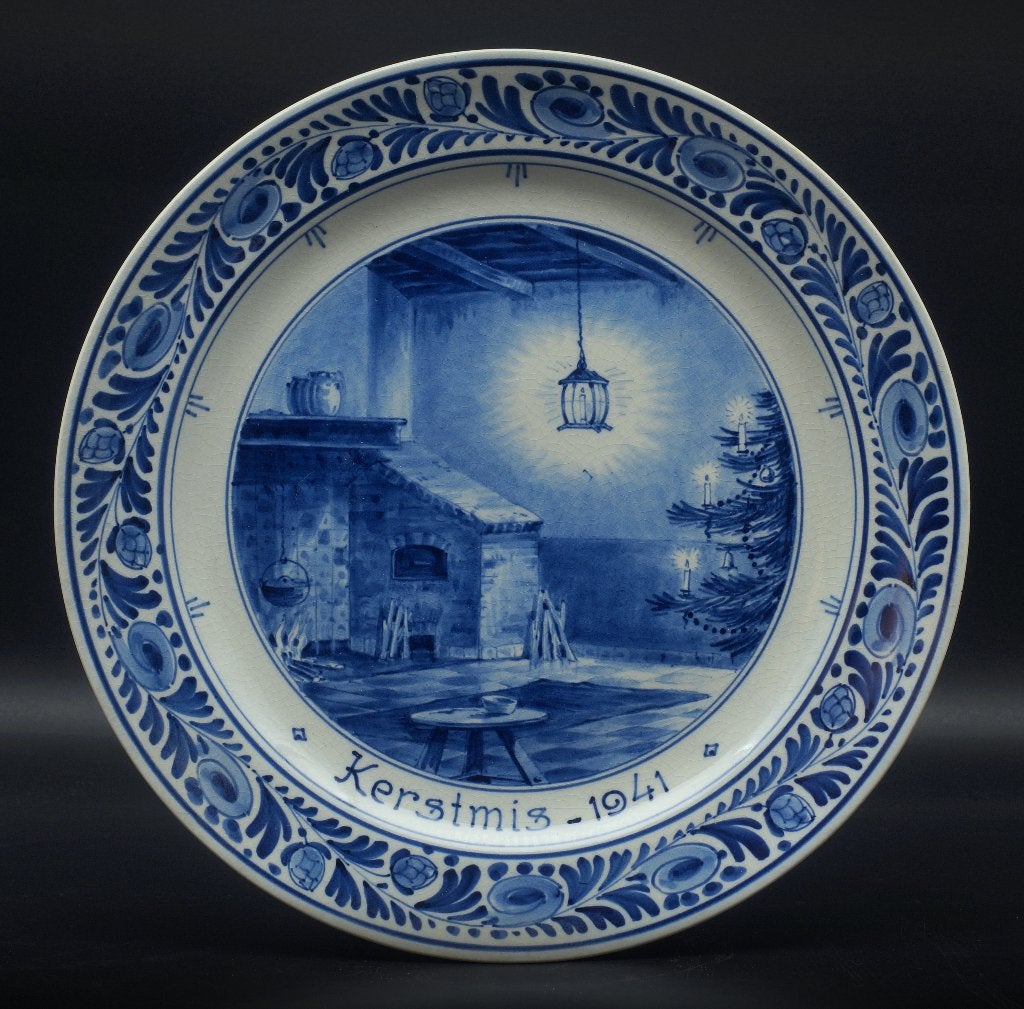 Porceleyne Fles wandbord kerstmis 1941, Ophalen of Verzenden