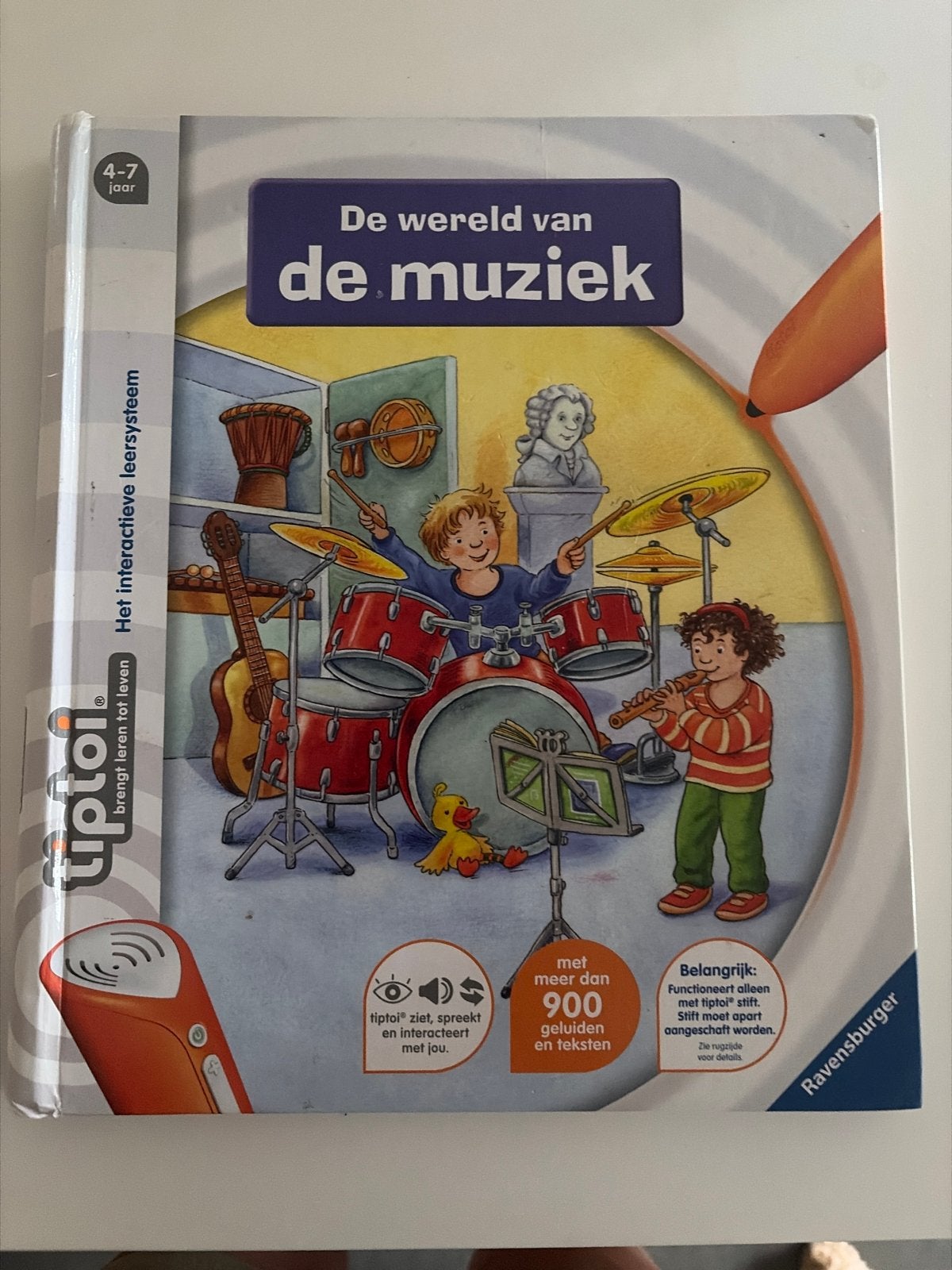 Tiptoi De wereld van de muziek (4-7 jaar), Ophalen, Zo goed als nieuw, Uitklap-, Voel- of Ontdekboek, 3 tot 4 jaar