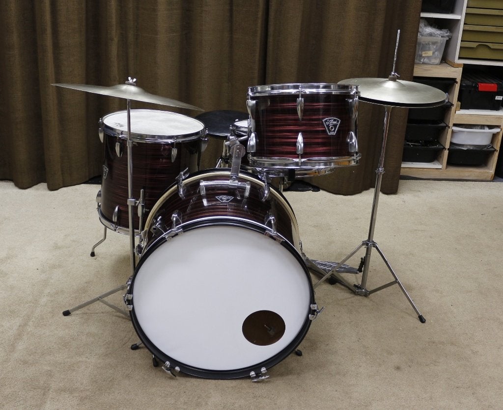 drumstel: aria vintage red mahonie 20/12/14/14sn shellset, Gebruikt, Jouwdrumstel@gmail.com, Ophalen, Overige merken