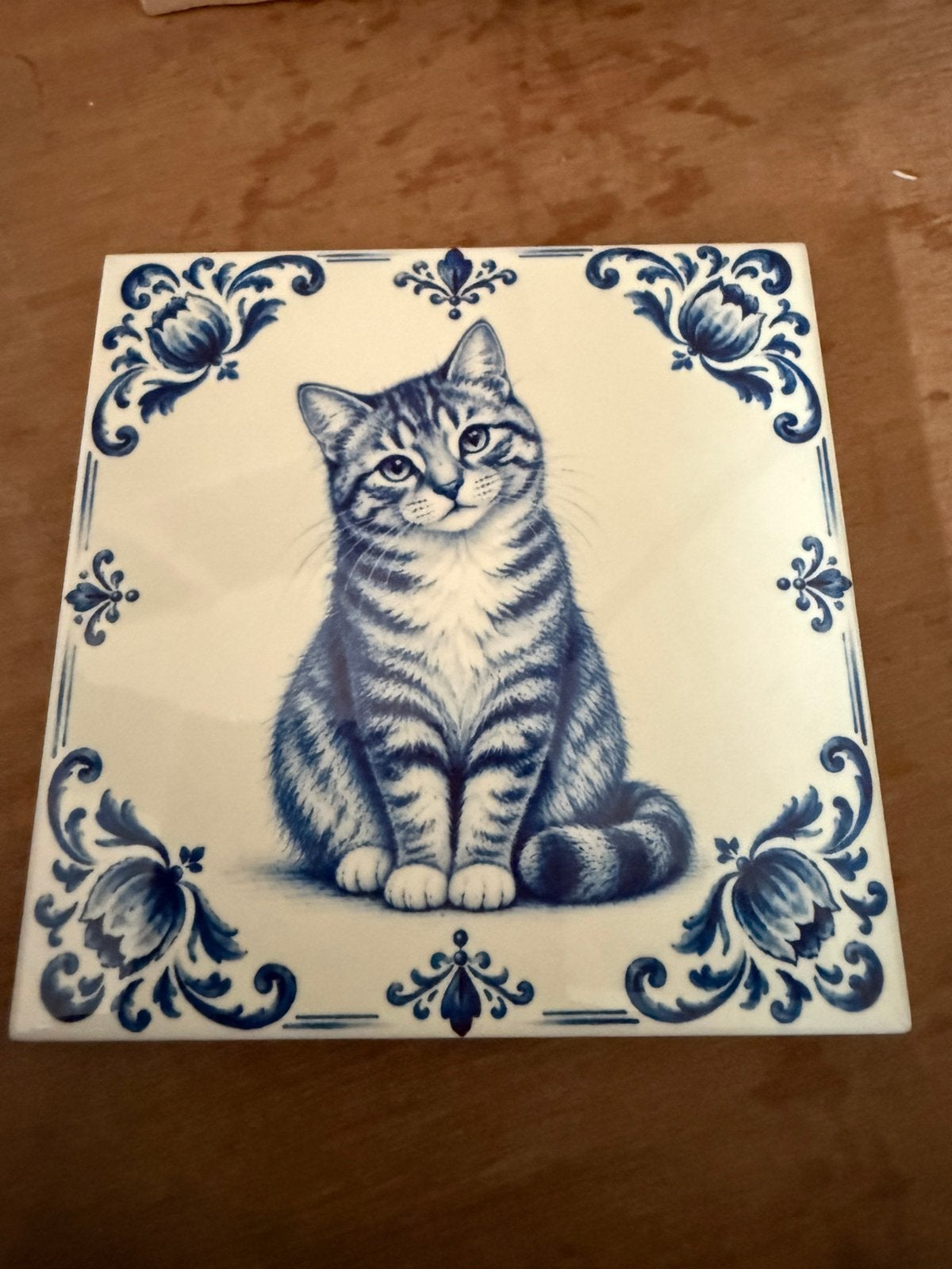 Teksttegeltje met Poesje, Nieuw, Ophalen of Verzenden, 11 cm, 11 cm