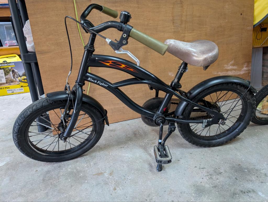 Popal Black Fighter kinderfiets 16 inch, Ophalen, Velgrem, Popal, 16 tot 20 inch
