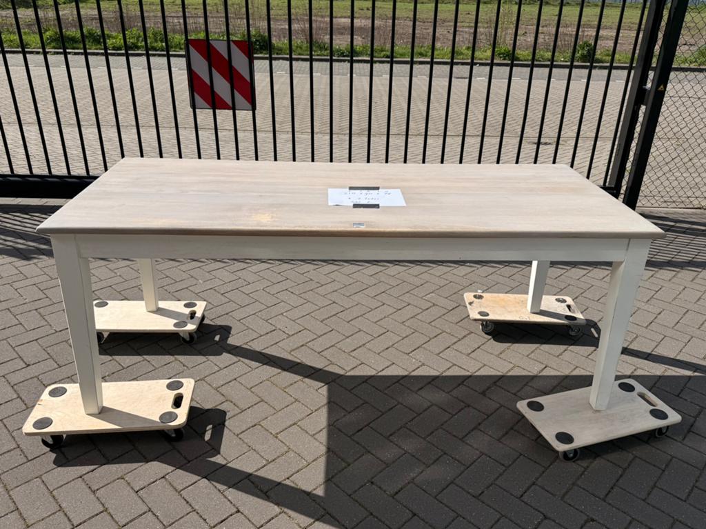 Riviera Maison landelijke eettafel 210x90x70 cm met 2 lades, Ophalen, Gebruikt, 200 cm of meer, 50 tot 100 cm