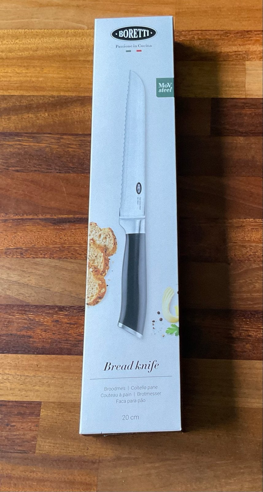 Boretti Broodmes 20 cm - Nieuw in verpakking, Overige typen, Ophalen of Verzenden, Metaal, Overige merken