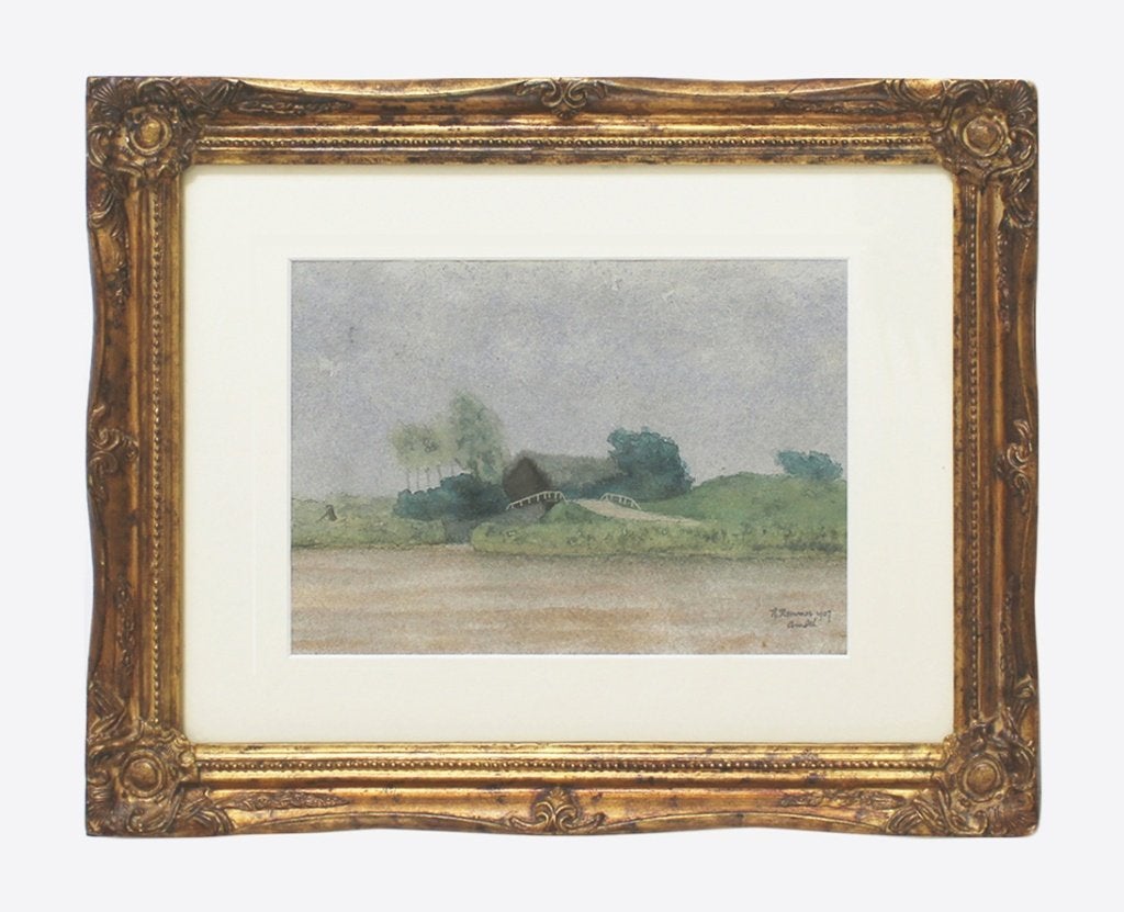 Hendrik Hemmes (Den Haag 1887 – 1961) - aquarel, Ophalen, Gedateerd, Impressionistisch, Landschap