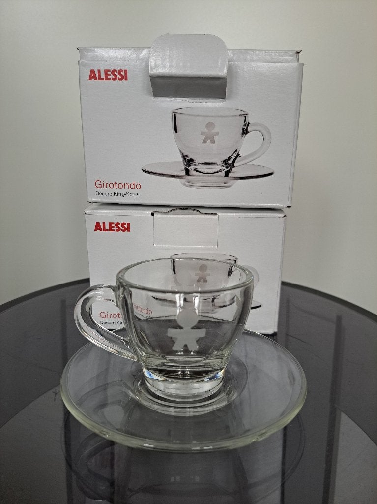 2 Girotondo Mocha Kop & Schotels King Kong Alessi Italy, Overige merken, Nieuw, Ophalen of Verzenden, Glas
