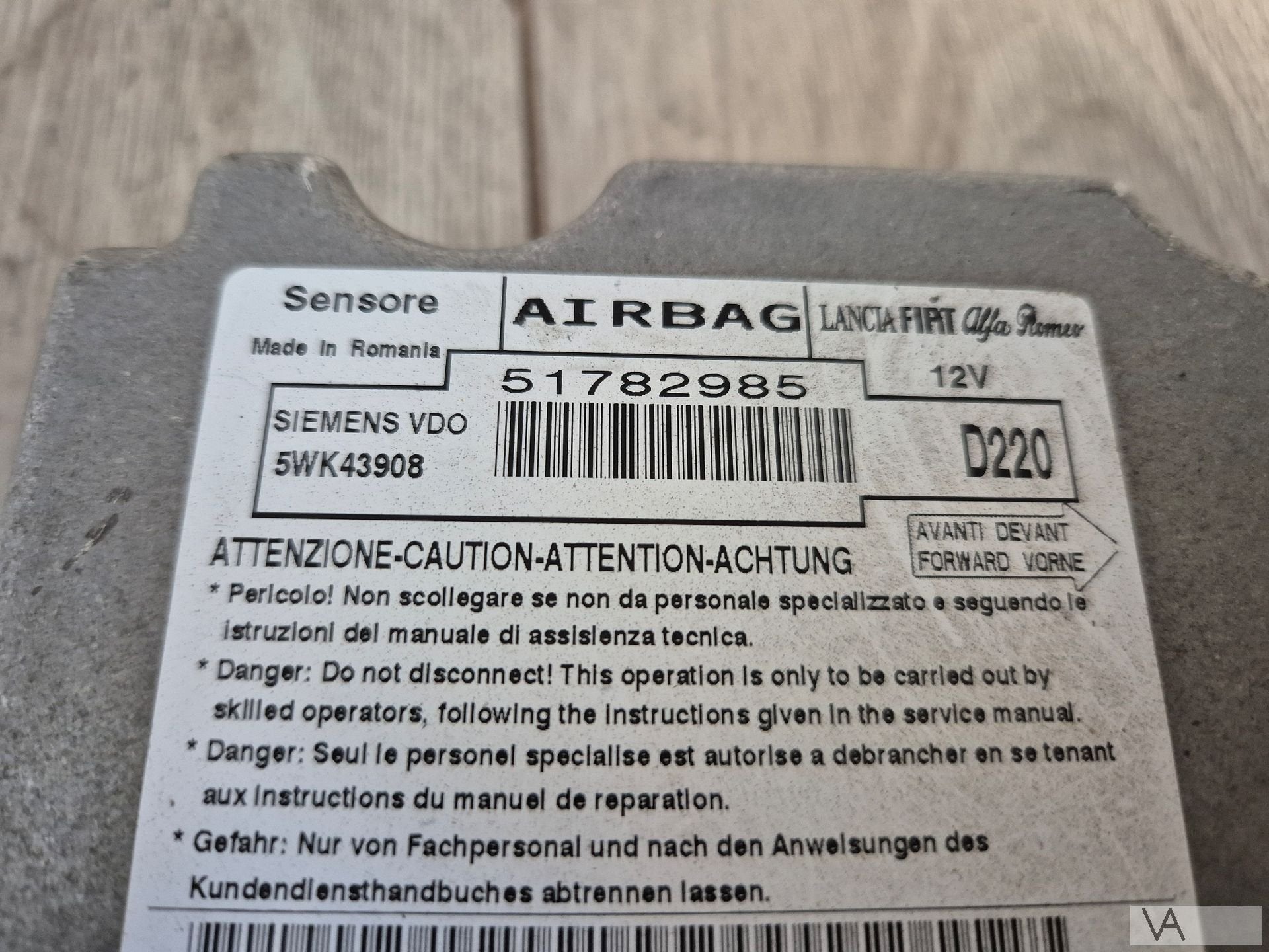 Airbag module computer voor Fiat 500 2007 - 2015 51782985, Auto-onderdelen, Gebruikt, -, -, Ophalen of Verzenden