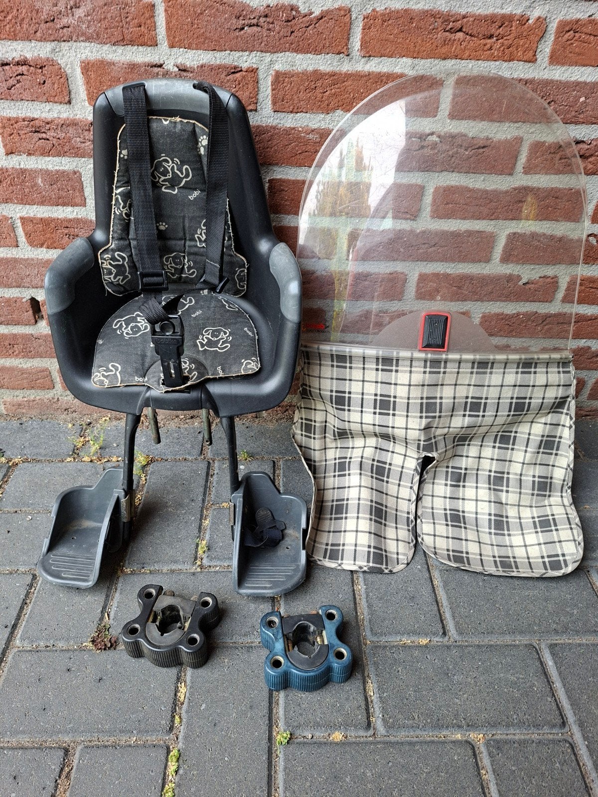 Bobike Mini S fietszitje met windscherm, Ophalen, Gebruikt, 9 t/m 18 kg