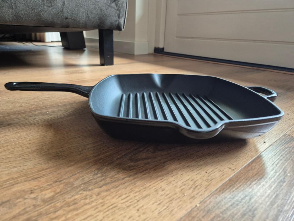 Gietijzeren Grillpan - Perfect voor Inductie & Keramisch, Huis en Inrichting, Keuken | Potten en Pannen, Ophalen, Gietijzer, Zo goed als nieuw