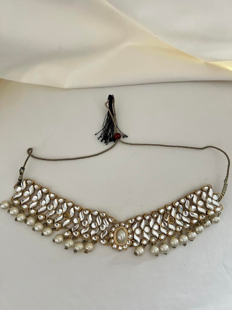 Indian bollywood kundan ketting choker, Ophalen of Verzenden, Zo goed als nieuw, Overige materialen