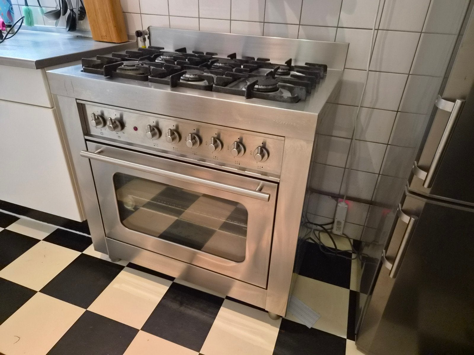 Fornuis met oven en gasfornuis - knop defect, Ophalen, Gebruikt, Gas, Vrijstaand