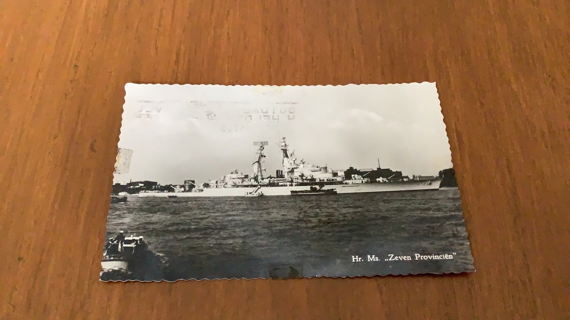 Hr.Ms.Zeven Provincien, Verzamelen, Ophalen of Verzenden, Gebruikt, Kaart, Foto of Prent