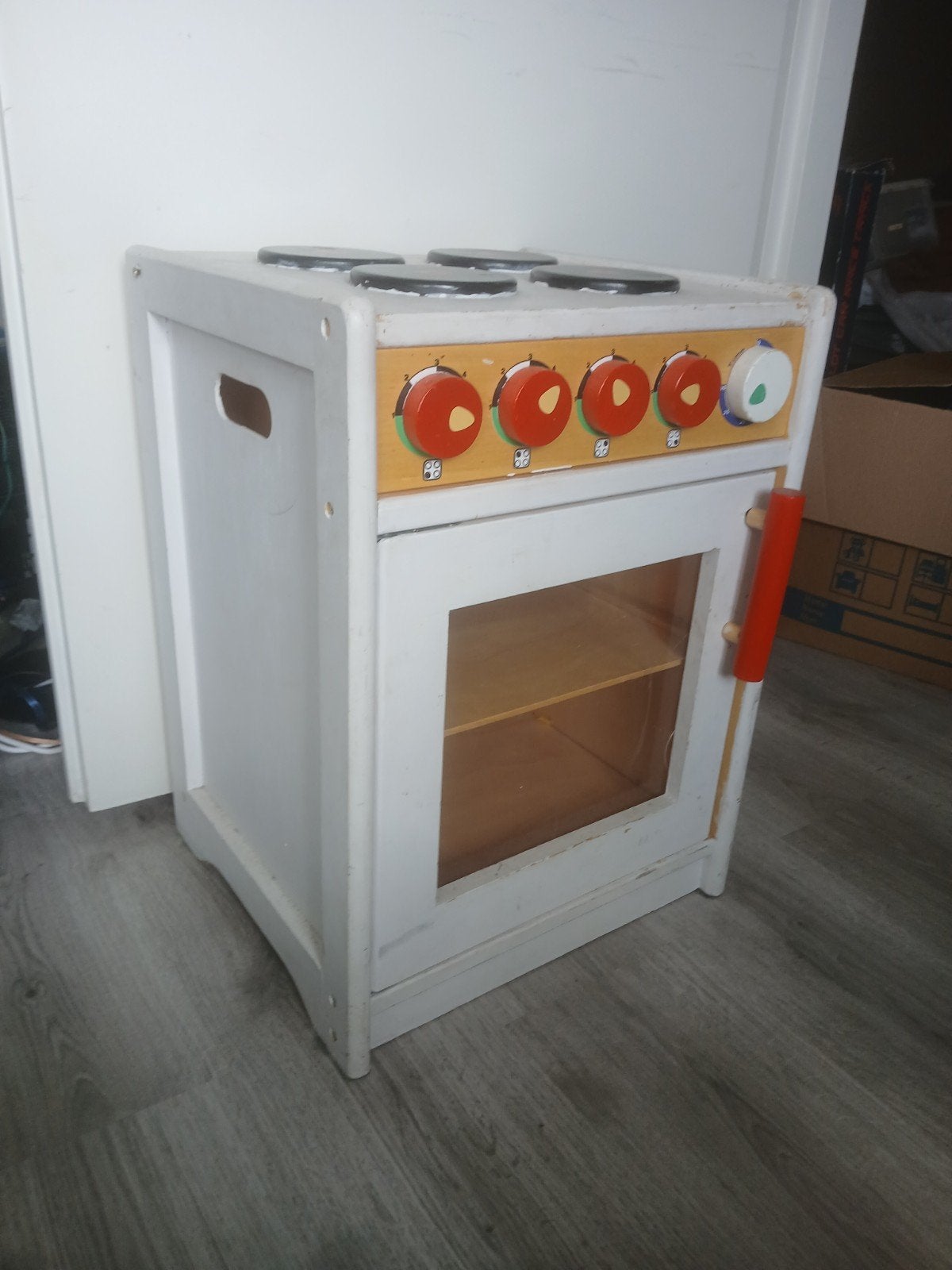 Houten speelkeuken met oven en kookplaten, Kinderen en Baby's, Ophalen of Verzenden, Gebruikt, Meubelstuk of Keukentje