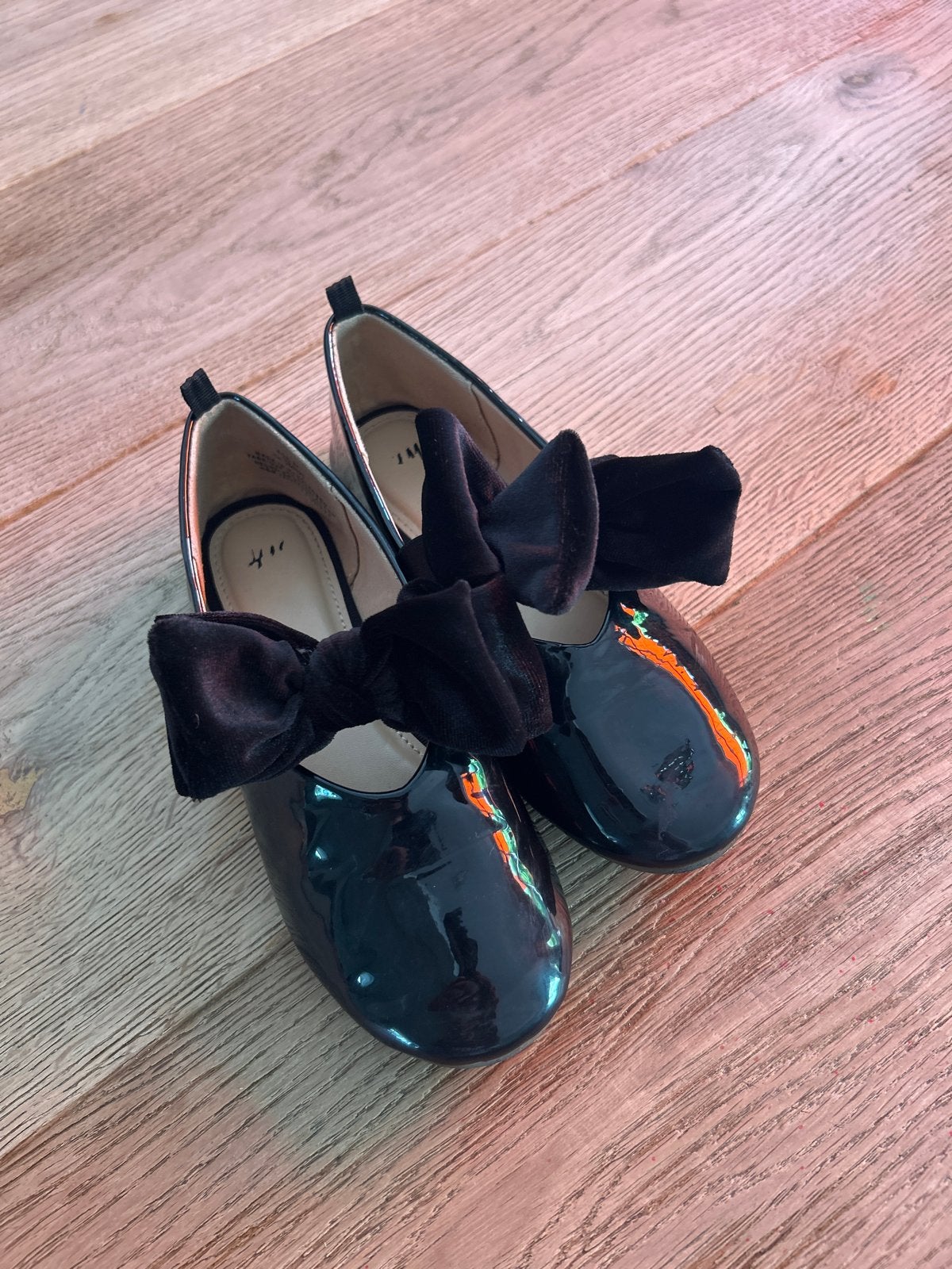 Zwarte lak schoenen met fluwelen strik - Maat 32, Ophalen, Gebruikt, Meisje, Schoenen