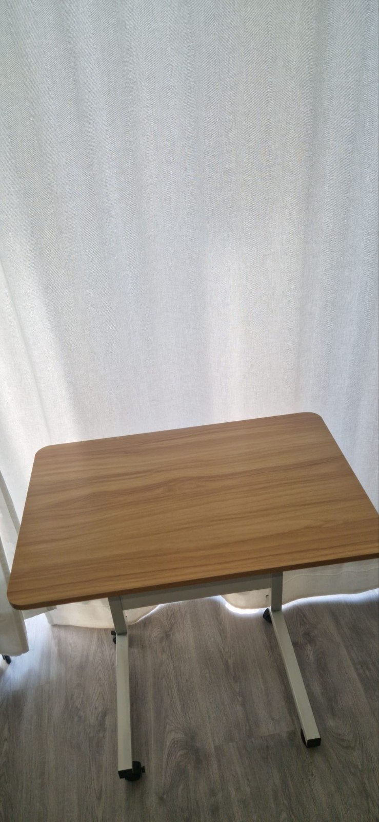 Verstelbare bijzettafel op wielen - Hout & Metaal, Ophalen, Gebruikt, 55 tot 75 cm, Modern