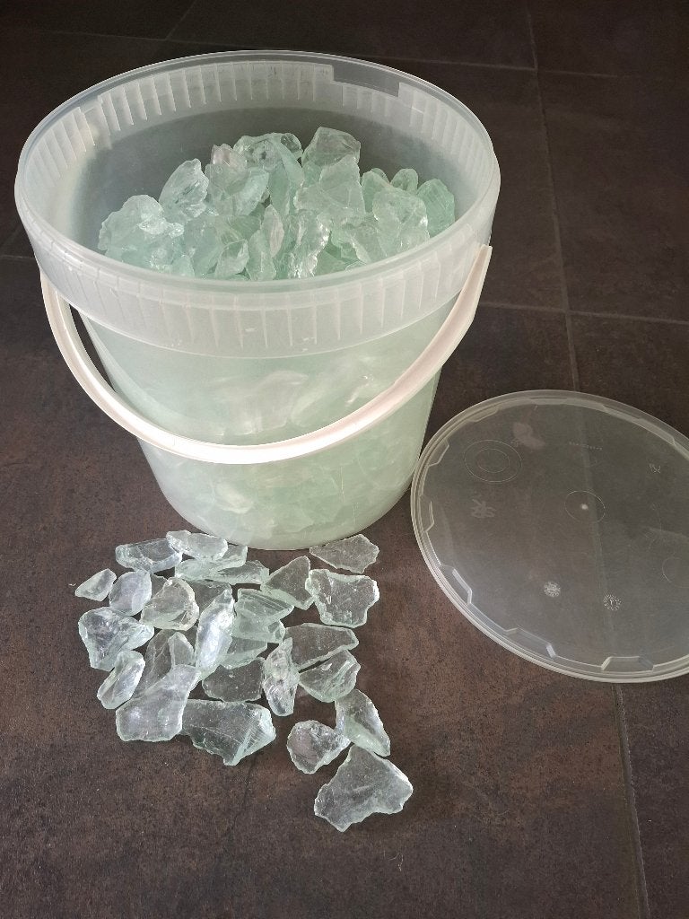 10.5kg blanke GLAS brokken (onscherp) 20-30mm Decoratief, Overige materialen, Wit, Overige typen, Nieuw