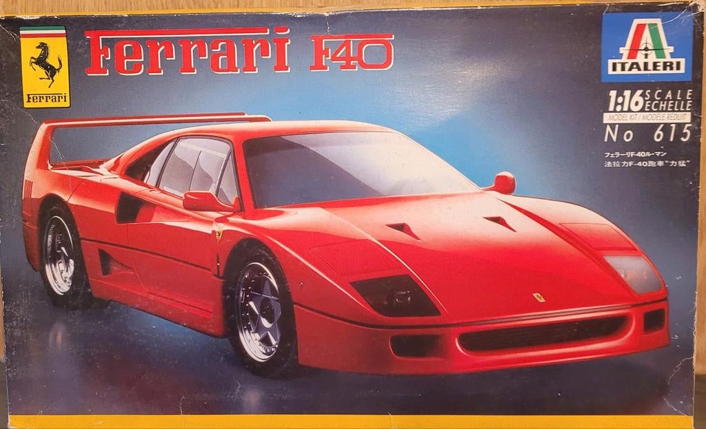 Italeri Ferrari F40 Modelbouw Kit No. 615 - Schaal 1:16, Ophalen of Verzenden, Groter dan 1:32, Auto, Italeri