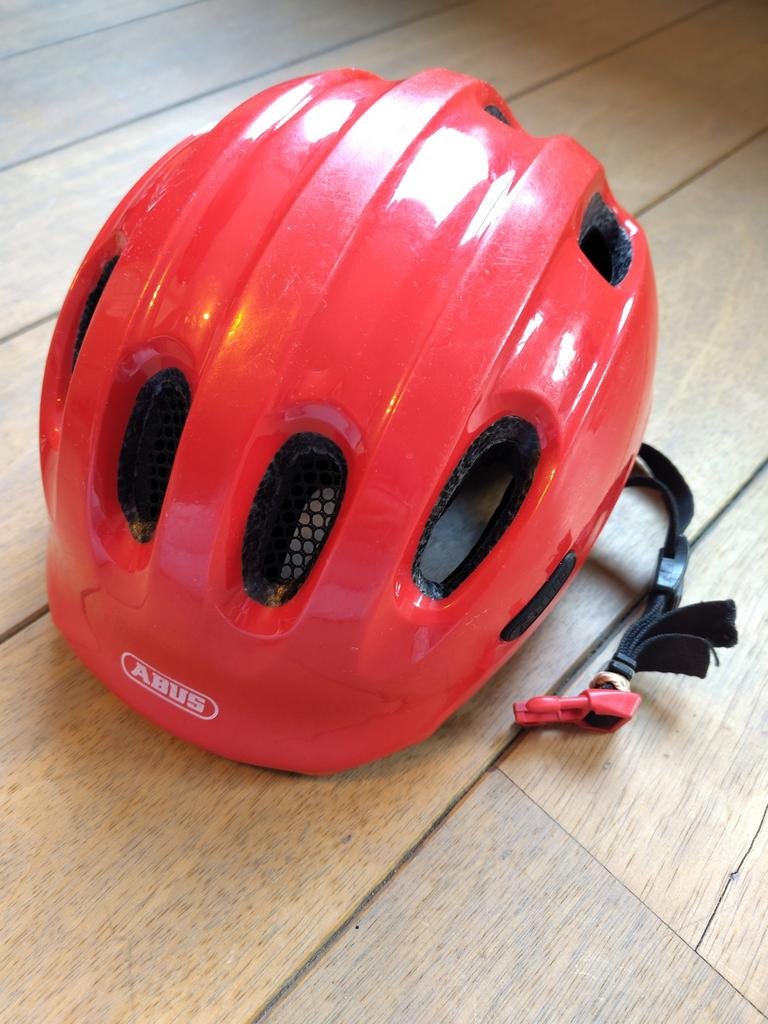 Abus Kinder fietshelm rood 50-55 cm, Ophalen, Gebruikt, Jongen of Meisje, Overige maten