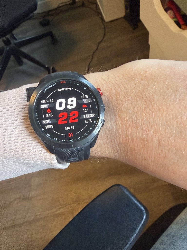 Garmin Approach S70 GPS Golf Smartwatch - Zo goed als nieuw, Zwart, Garmin, IOS, Ophalen of Verzenden