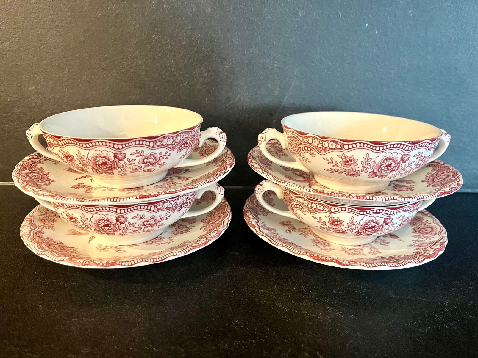 Vintage engels servies / soepkommen (4), Ophalen of Verzenden