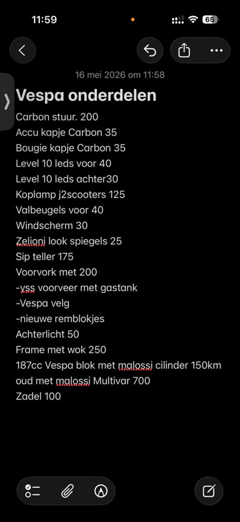 Vespa onderdelen, Ophalen of Verzenden, Blok, Vespa