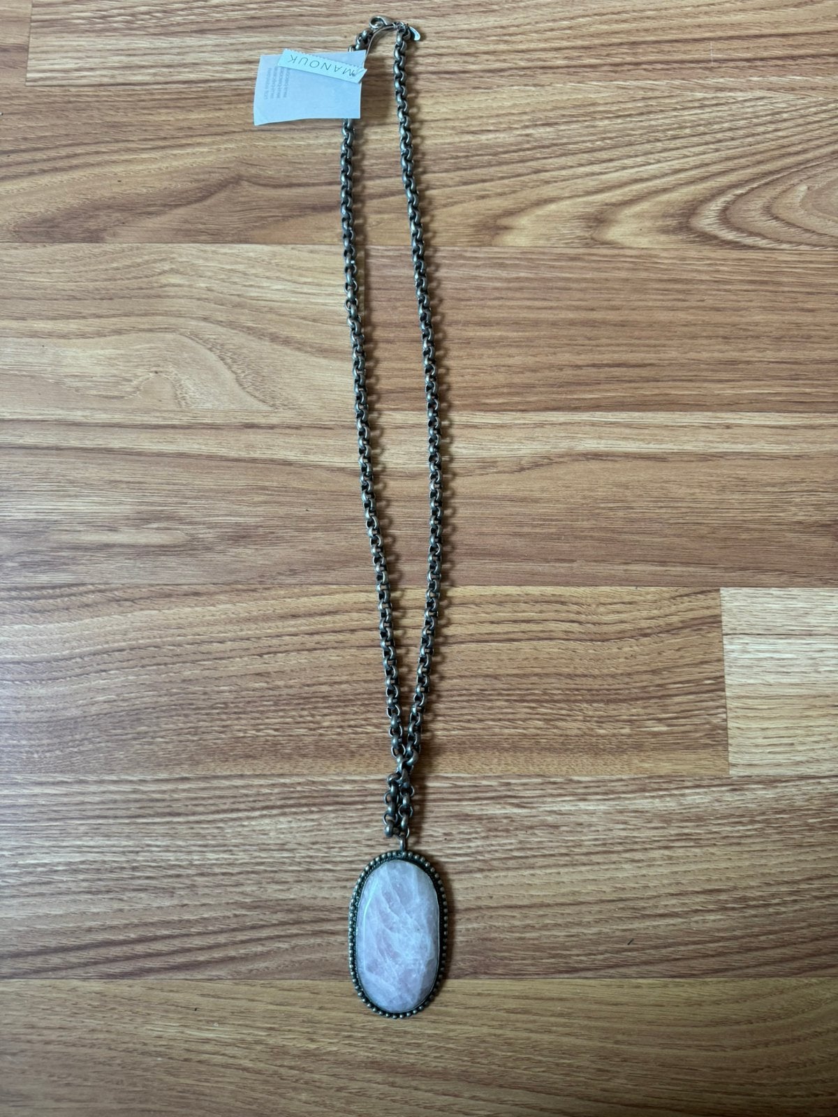 Nieuwe Manouk ketting met roze steen, Ophalen, Nieuw, Roze