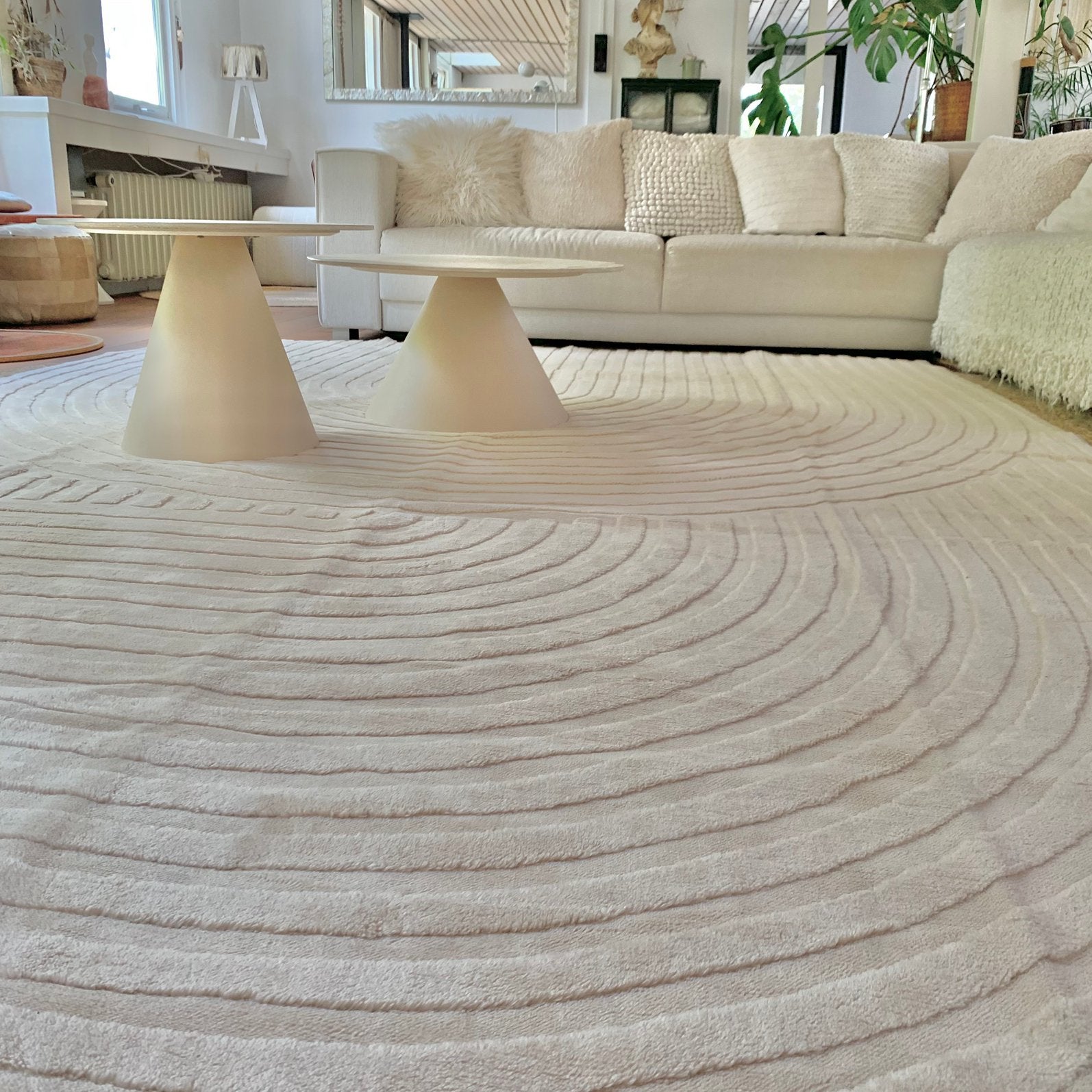 Japandi xxl - ultra soft crème vloerkleed- fotoshoot, Ophalen, 200 cm of meer, Zo goed als nieuw, 200 cm of meer