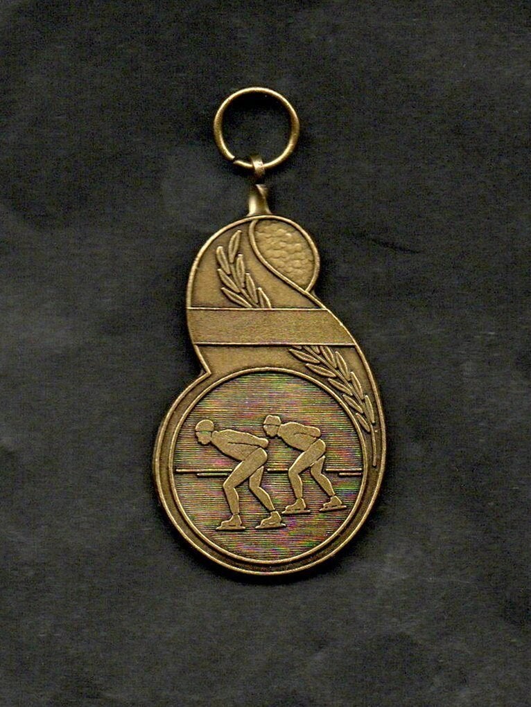 Medaille 14e Grote Veenpoldertocht Schaatsen Ossenzijl., Ophalen of Verzenden, Zo goed als nieuw