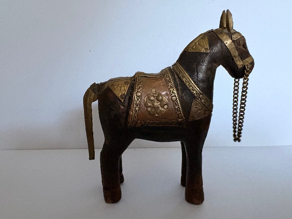 Vintage houten Marwari-paard, Ophalen of Verzenden