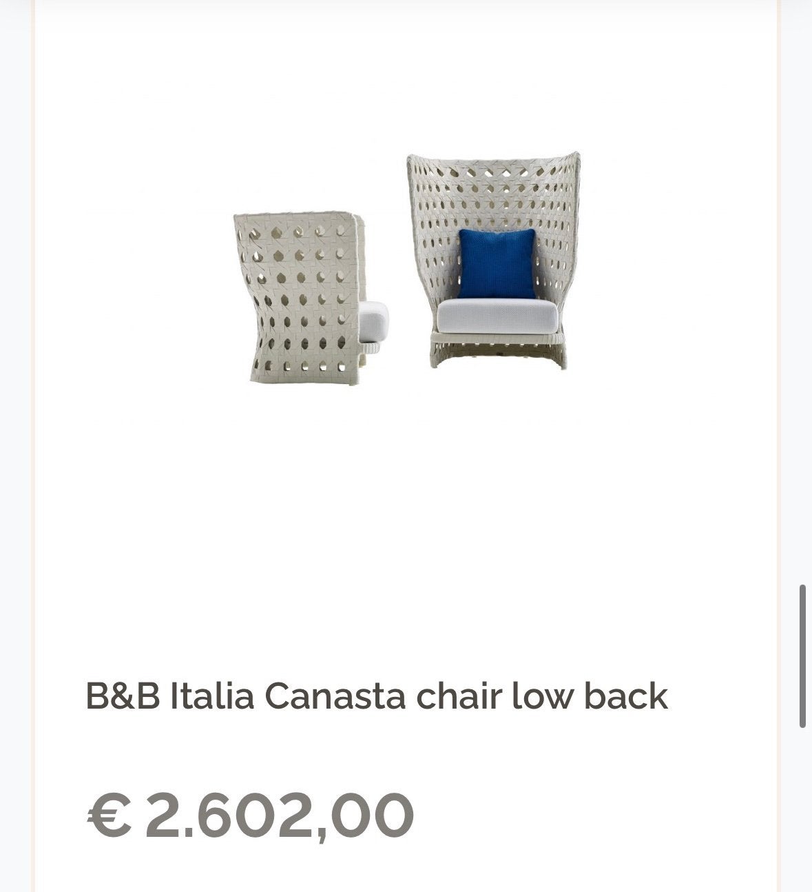 B&B Italia Canasta Loungeset Tuinset, Tuin en Terras, Tuinsets en Loungesets, Ophalen, Zo goed als nieuw, Bank