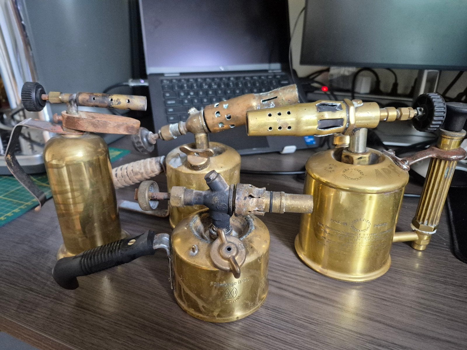 Koperen antieke gasbranders., Antiek en Kunst, Ophalen of Verzenden, Koper