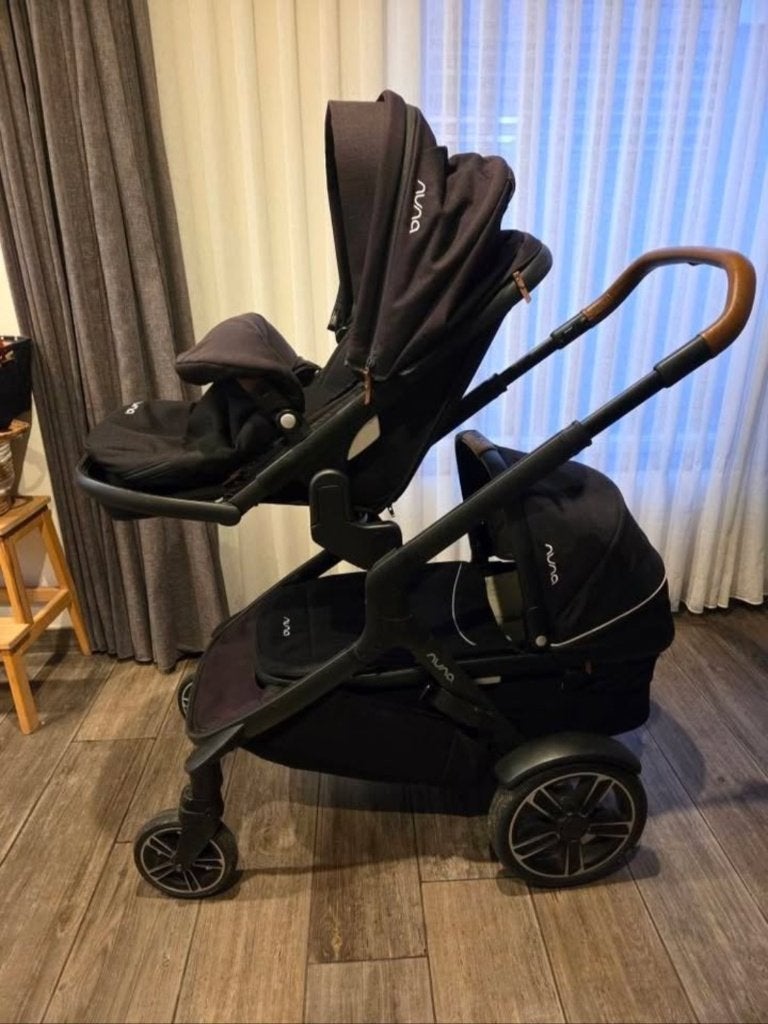 Nuna Demi Grow dubbele kinderwagen, Gebruikt, Combiwagen, Verstelbare duwstang, Ophalen
