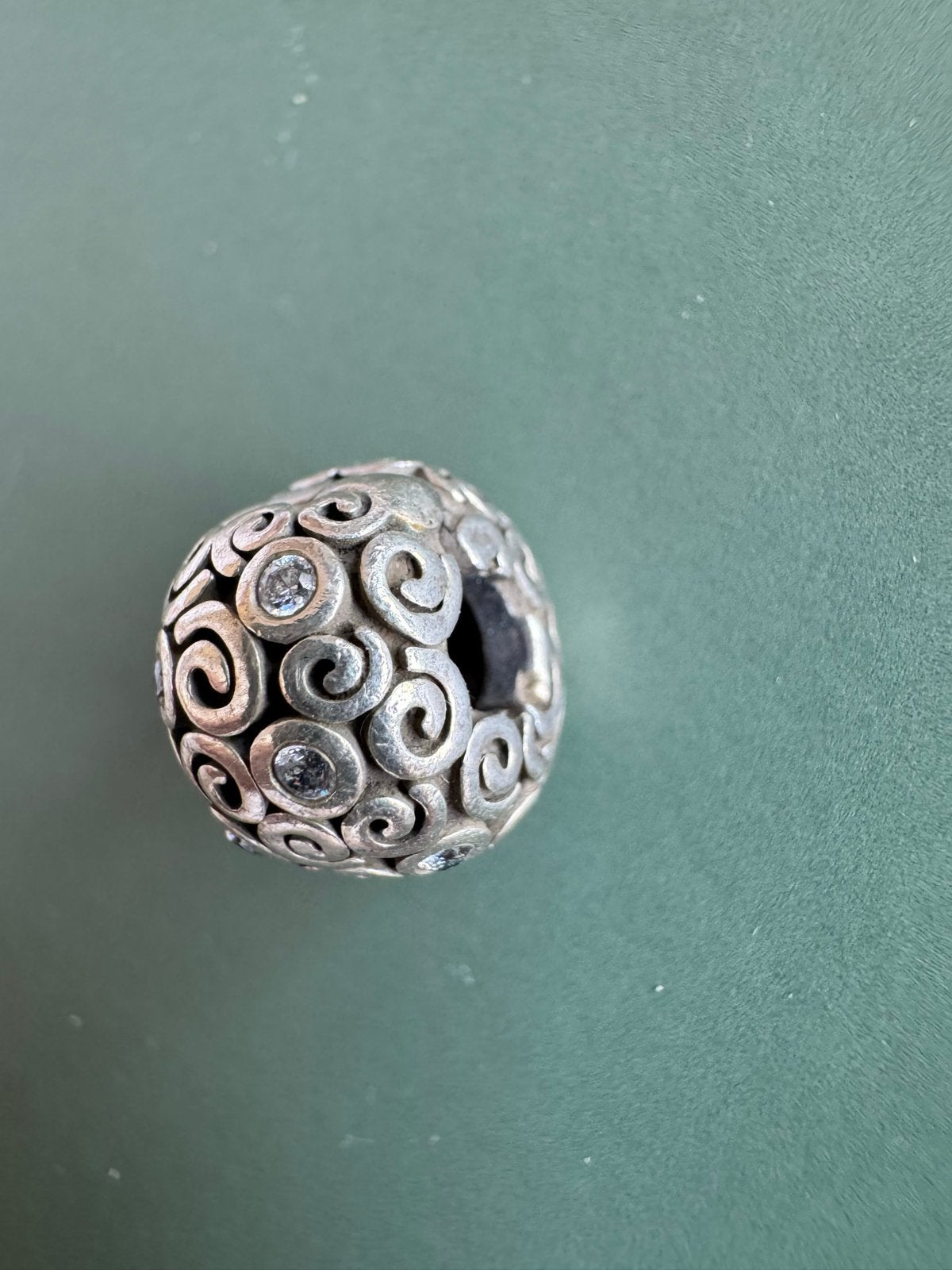 Pandora Zilveren bedel met strass, Overige merken, Gebruikt, Ophalen of Verzenden, 1 bedel