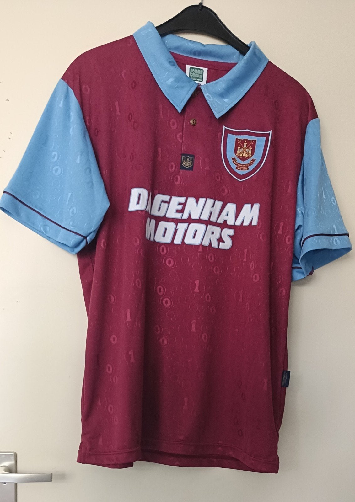 West Ham United Retro Thuisshirt 1995-1996 XL, Score Draw, Meerkleurig, Maat 56/58 (XL), Ophalen of Verzenden