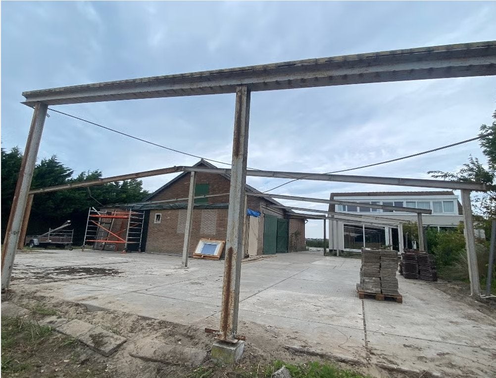 stalen constructie schuur *richtprijs aangepast/prijs i.o.*, Ophalen, Gebruikt, IJzer