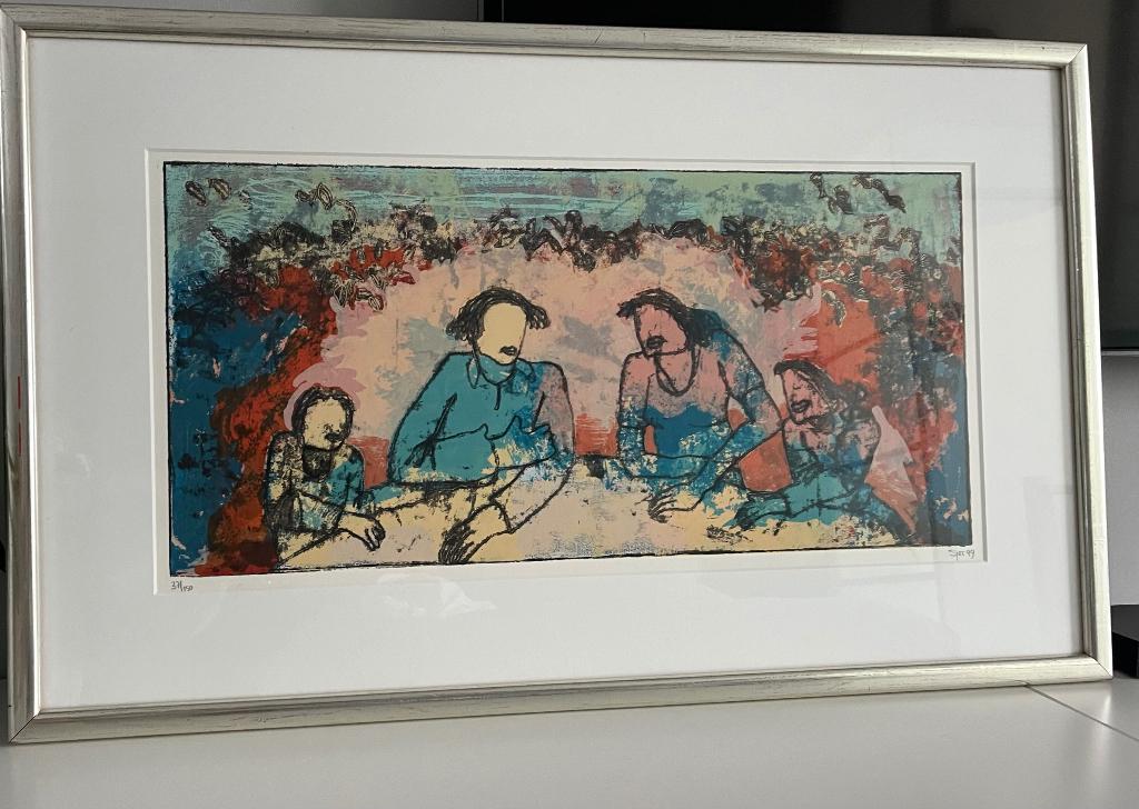 Sjer Jacobs zeefdruk, Ophalen, Zo goed als nieuw, Schilderij, Minder dan 50 cm