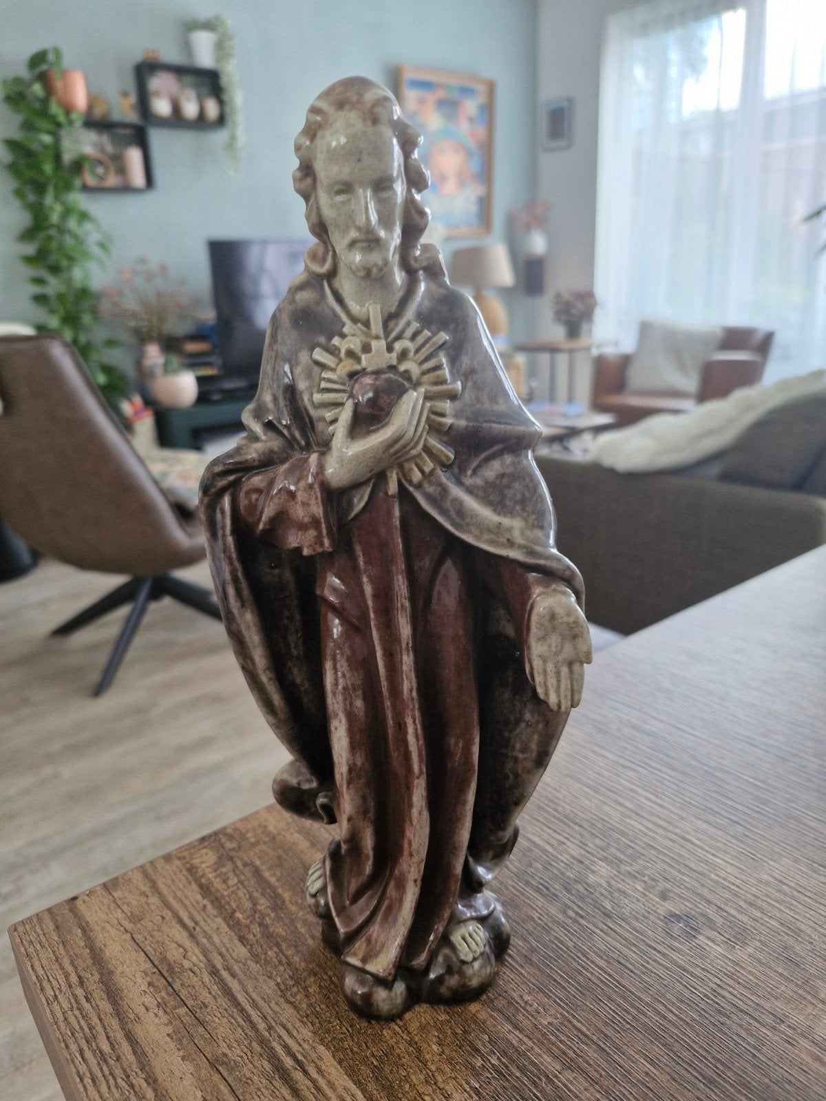 keramieken Heilig Hartbeeld van Jezus. - Beesel, Ophalen of Verzenden
