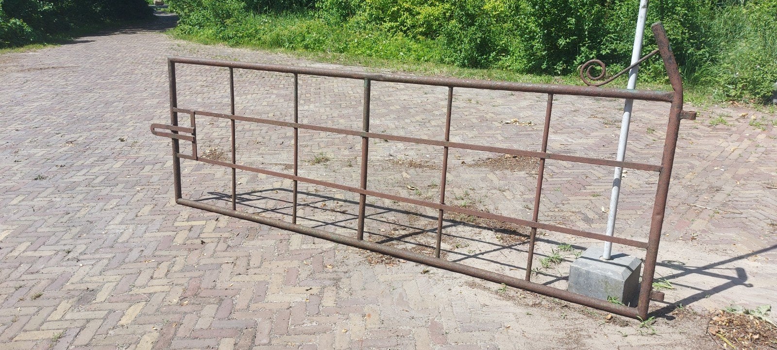 Weidepoort, landhek ijzer, Ophalen, Gebruikt, IJzer, Sierhekwerk