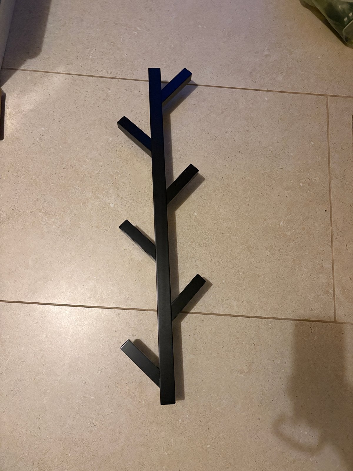 IKEA TJUSIG Wandkapstok Zwart - Zonder Schroeven, Ophalen, Zo goed als nieuw, Metaal, Wandkapstok