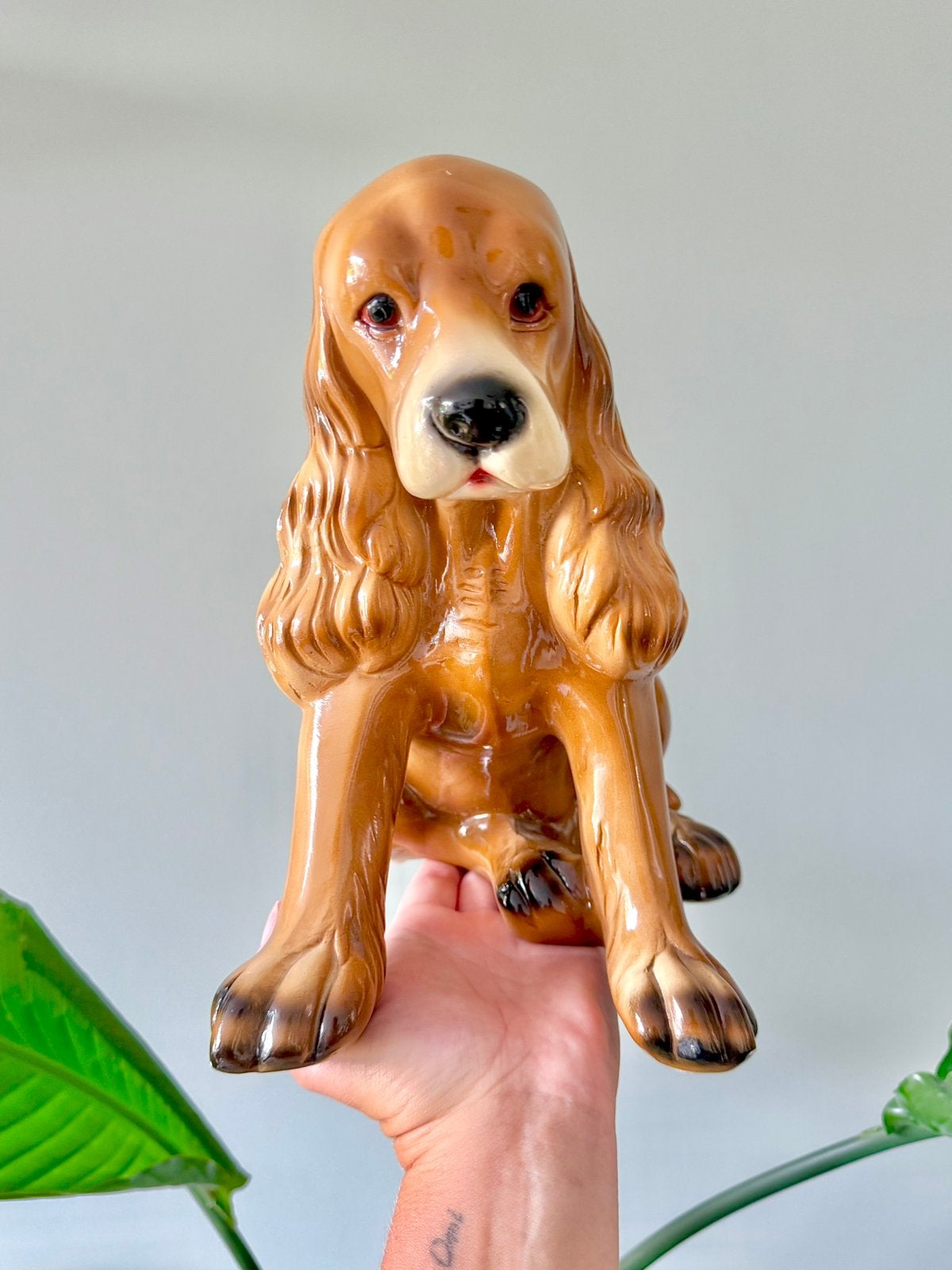 Vintage keramieken Cocker Spaniel hond beeld ‘70s, Ophalen of Verzenden, Gebruikt, Dier