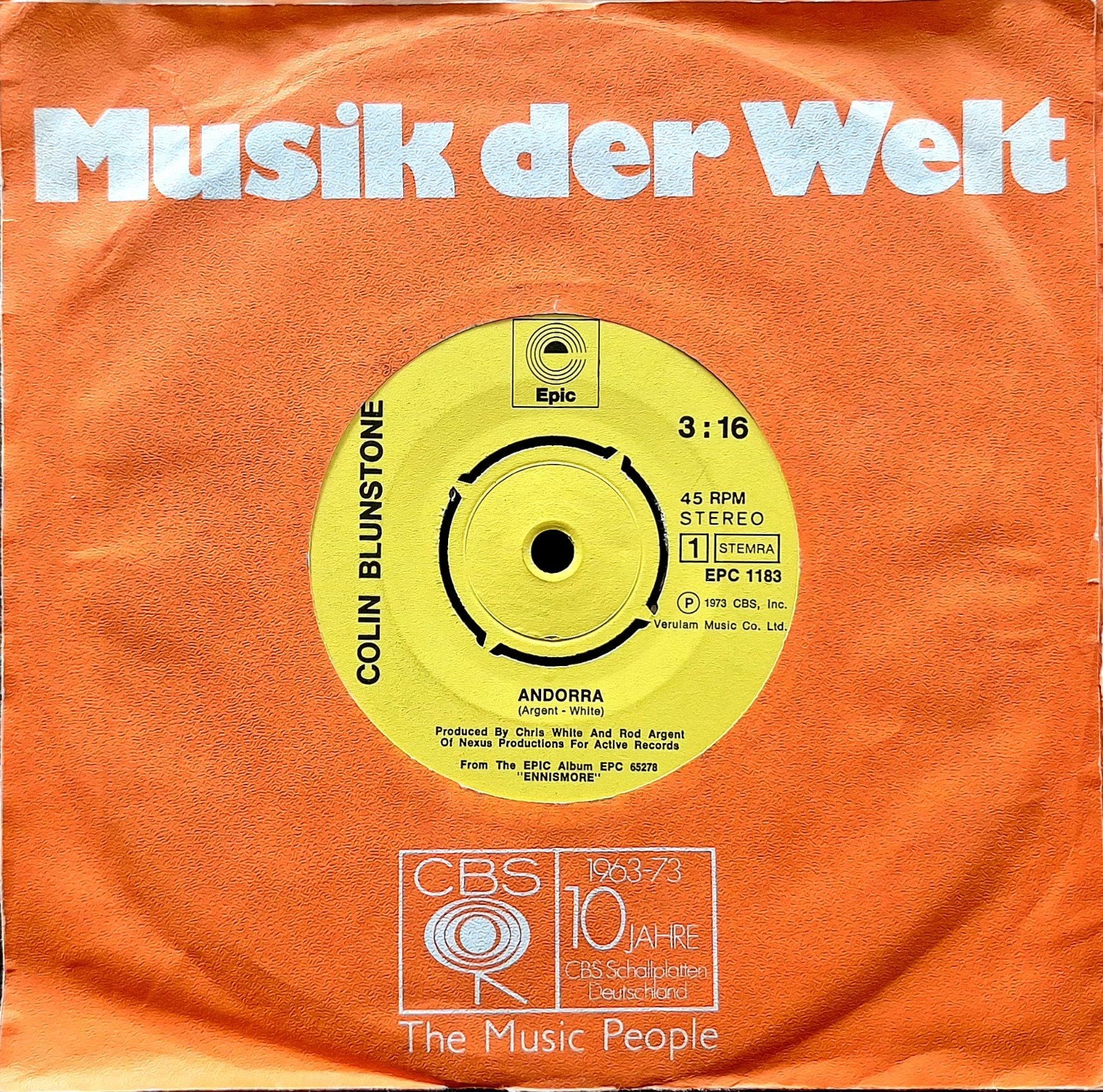 7"/SINGLE  COLIN BLUNSTONE - Andorra, Ophalen of Verzenden, Gebruikt, Pop