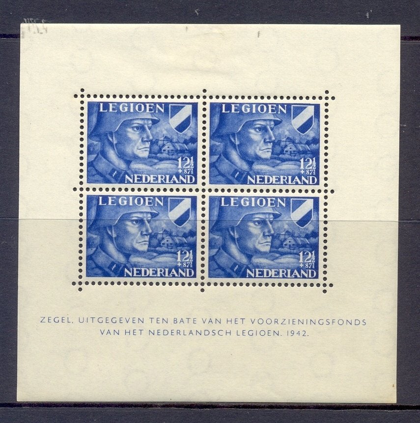 Vel legioenzegels v403b p met plaatfout pmblok, postfris, Postzegels en Munten, Ophalen of Verzenden, Postfris