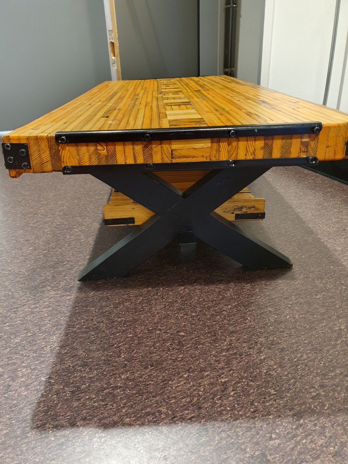 Salontafel uniek, massief., Huis en Inrichting, Tafels | Salontafels, Ophalen, 100 tot 150 cm, 50 tot 100 cm, Rechthoekig
