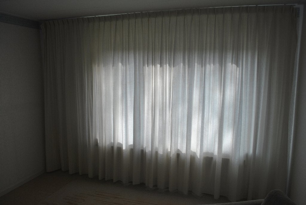 Gordijn, 1 deel, gebroken wit, 225 cm hoog, 338 cm breed, Gebruikt, Wit, Ophalen of Verzenden, 225 cm
