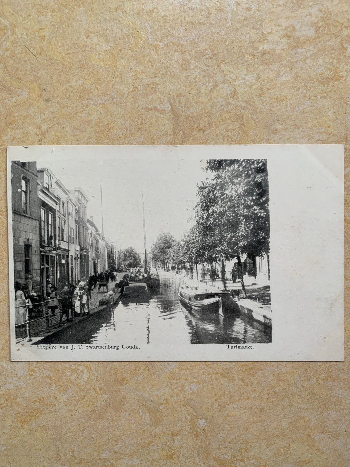 Oude Ansichtkaart Turfmakt Gouda - Uitgave J.T. Swartsenburg, Ophalen of Verzenden, Voor 1920, Ongelopen, Zuid-Holland