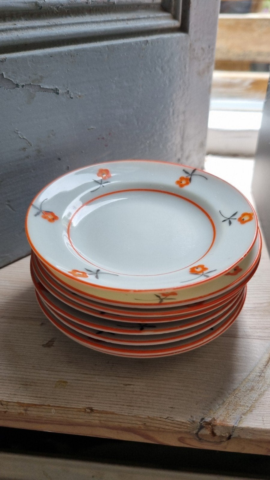 8 mini bordjes met bloemmotief, Ophalen of Verzenden