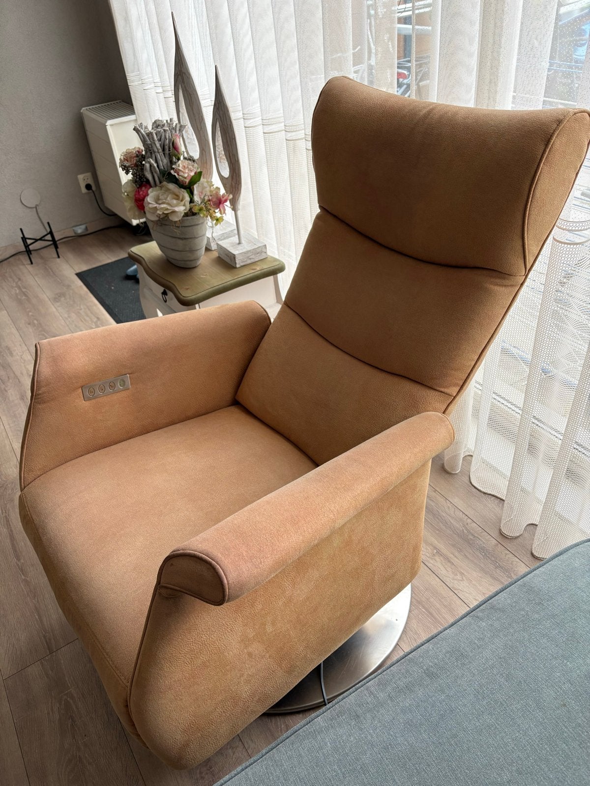 Elektrische Frans Molenaar sta-op-stoel/fauteuil/relaxstoel, Ophalen, Gebruikt, Stof, 75 tot 100 cm