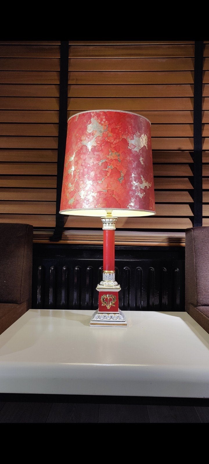Zeldzame Ugo Zaccagnini L1400 design lamp, zeer goede staat, Rood, Ophalen of Verzenden, Keramiek, Design
