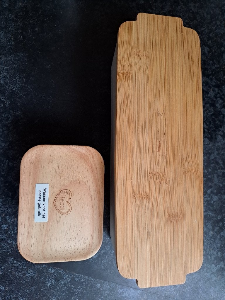 2 VOORRAADBAKJES  MET BAMBOE DEKSEL. PEIJNENBURG/BECEL.NIEUW, Huis en Inrichting, Overige typen, Kunststof, Nieuw, Ophalen of Verzenden