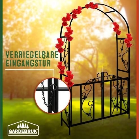 Rozenboog pergola met hekje tuinboog ijzer GRATIS BEZORGD!, Met poort, Verzenden, Nieuw, Nvt